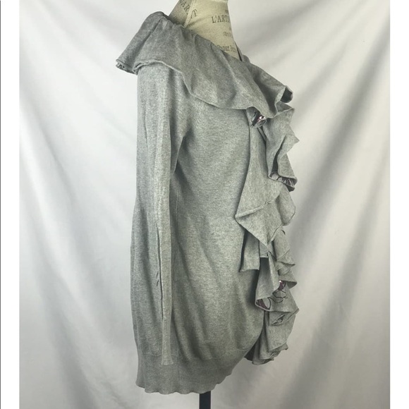 Anthropologie Moth Winter Lei Long Ruffle Cardigan - Picture 5 of 12